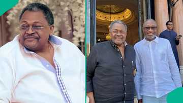 Mike Adenuga makes rare public appearance as Femi Otedola shares new photo with him