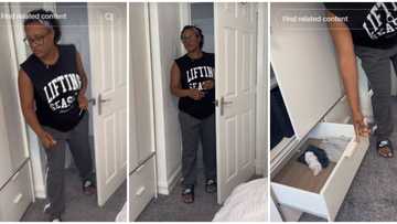 "I do bad thing marry you?" Nigerian man cries out after seeing wife in his clothes, video stirs reactions