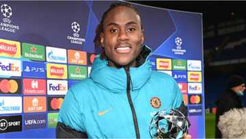 Chelsea star vibes to Burnaboy song 'anybody' with his man of the match award after scoring against Juve in CL