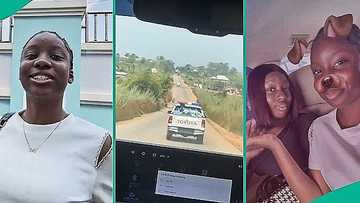 Nigerian girl and family arrive village for first time with convoy, video captures attention online