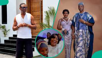 Lateef Adedimeji clarifies viral video of two men lifting his wife Mo Bimpe at her movie premiere