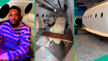 Young men create handmade private jet replica using woods and glasses, video shows its interior