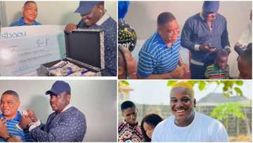 Isbae U surprises dad Sir Kay with N1m cash as birthday gift, actor dances in excitement, video trends