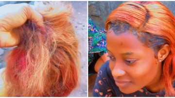 Lace front palava: Nigerians react as lady installs wig with black glue in trending video