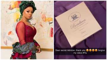 Toke Makinwa shows off N460k perfume she received from a secret admirer