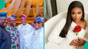 Sophia Momodu’s uncle spotted with Davido’s uncle at Saraki’s mum’s burial: “Dey wine, dine 2geda”