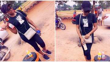 Young lady who hawks smoothies dances and shows off her business with joy in viral video, Nigerians hail her