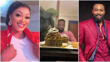 "You are a bad girl": Peggy Ovire stirs reactions with pics of hubby Frederick & food, asks which to eat first