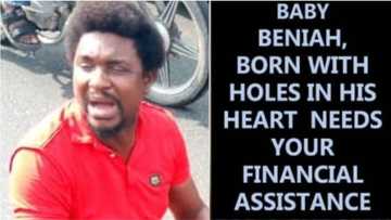Father takes to middle of the road to protest to save the life of his son who has days to live (photos, video)