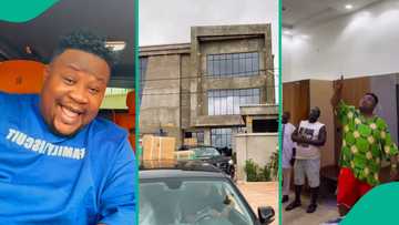 Davido reacts as Cubana Chiefpriest shows lavish interior of his new massive hotel worth millions