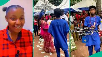 Single mum of 4 girls brags as she gets married traditionally: "Just say congratulations"