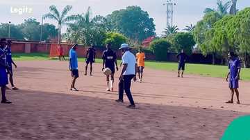 Balling Senator: Ned Nwoko flexes football skills with students in viral clip, video