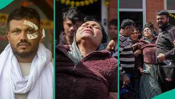 Air India: Moment mother of lone survivor made first public appearance after plane crash