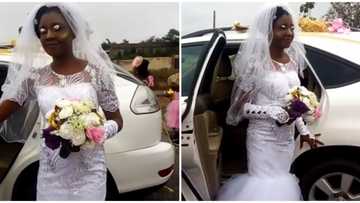 Is the groom her ex? Nigerians slam makeup artist over bride's horrible look on her wedding day
