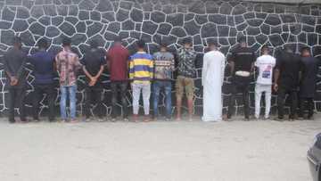 Just in: EFCC arrests, parades 13 Yahoo boys in Lagos (photo)