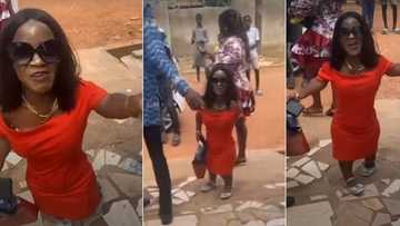 "Her make-up artist should be sacked": Lady with small stature storms mother's 78th birthday party, video trends