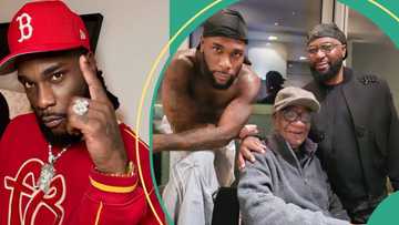 Burna Boy shares 3 generation photos of "father, son & grandson", fans react