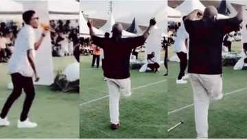 Physically challenged man boldly abandons crutches to dance as popular artist performs hit song