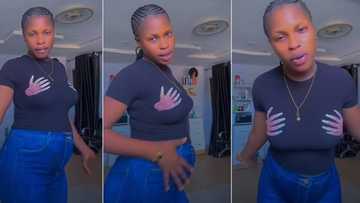 "Please help me": Nigerian lady who gave birth displays big tummy in video, seeks advice to reduce it