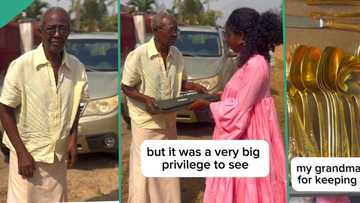"Nigerian president gave it to Me": Old woman hands over 40-year-old cutleries to her granddaughter