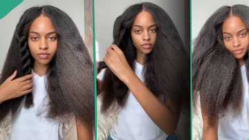 "Your eyes are beautiful": Gorgeous lady with long natural hair flaunts in TikTok, video goes viral
