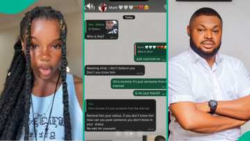 Lady shows her mum's reaction after she posted Harrison Gwamnishu's photo on her WhatsApp status