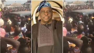 Breaking: See the huge crowd that took over Buruji Kashamu's burial place as ex-senator is finally buried (video, photos)