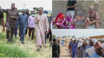 Zulum ya kai wa 'yan gudun hijira 80,000 tallafi a Monguno (Hotuna)