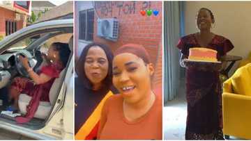 “My sweet mother”: Actor Crowncy Anyanwu brings tears to her mum’s eyes as she gifts her car for her birthday