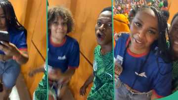 "Fine ladies": Nigerian man falls for Cape Verdean women at AFCON match, rushes them in video
