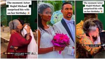 Majid Michel surprises wife on her birthday, she cries tears of joy, video melts the hearts of netizens