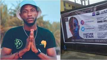 BBNaija Kayvee: Ogba residents show huge support for housemate, display his banner to beg for votes