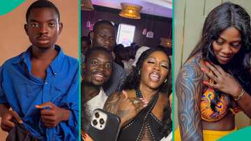 Drama as Erekere links up with Tiwa Savage at a party, 'steals' her tattoos: "She don lose guard"