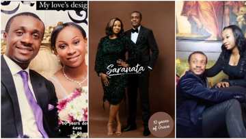 "Kept by grace": Nathaniel Bassey & wife mark 10th anniversary in style, they share pics and clip, fans gush