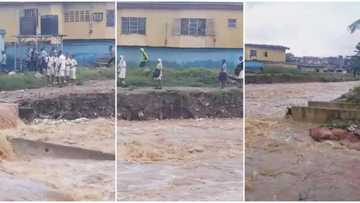 Lagos secondary school pupils stranded for hours as flood takes over community