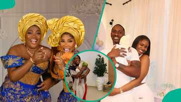 Funke Akindele prophesies as she pays visit to Priscilla's son, touching video goes viral: "Amen"