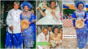 "She's so pretty": Cute Nigerian lady does her white & traditional weddings with no makeup in viral photos