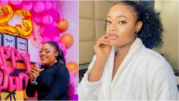 Friends shower actress Victoria Kolawole with money as she celebrates 23rd birthday (photos, video)