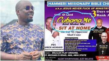 Hilarious reactions as Daddy Freeze shares church flier with theme 'Cubana me make I sit at home' for crusade