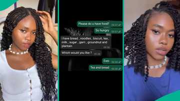 Lady who begged her neighbour for food by 12am displays unexpected reply he gave on WhatsApp