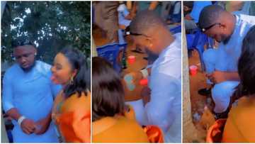 "Trust no man": Drama at traditional wedding as groom refuses palm wine from bride, pours it on ground