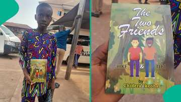 Chidera Ikeoha: Enugu boy who wrote book while in primary 6 sells it himself in streets