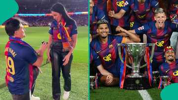 Fan’s marriage proposal steals headlines from Barcelona's El Clásico title win, video