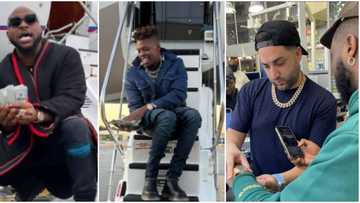 Davido sends his private jet to fly in rapper Yung Bleu, his jeweller from US to UK for his O2 Arena concert