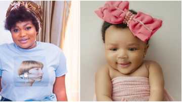 "She's so beautiful": Regina Daniels, other celebs gush as Ruth Kadiri unveils 2nd daughter's face in cute pic