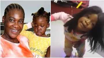 Mercy Johnson excited ahead of daughter’s 2nd birthday, shares video of her rocking a wig & getting playful