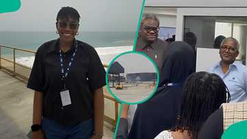 Lady who visited Dangote Refinery in Lagos unexpectedly sees Africa's richest man, shares video