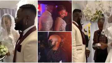 Banky W, Orezi, other celebrities show up for Skales as he ties the knot with lover in white wedding ceremony