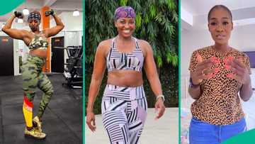 Kate Henshaw flaunts muscles, throws shade on trending weight loss topic, video leaves many talking
