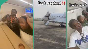 Nigerian female students fly to school in private jet, video shows them having fun on it
